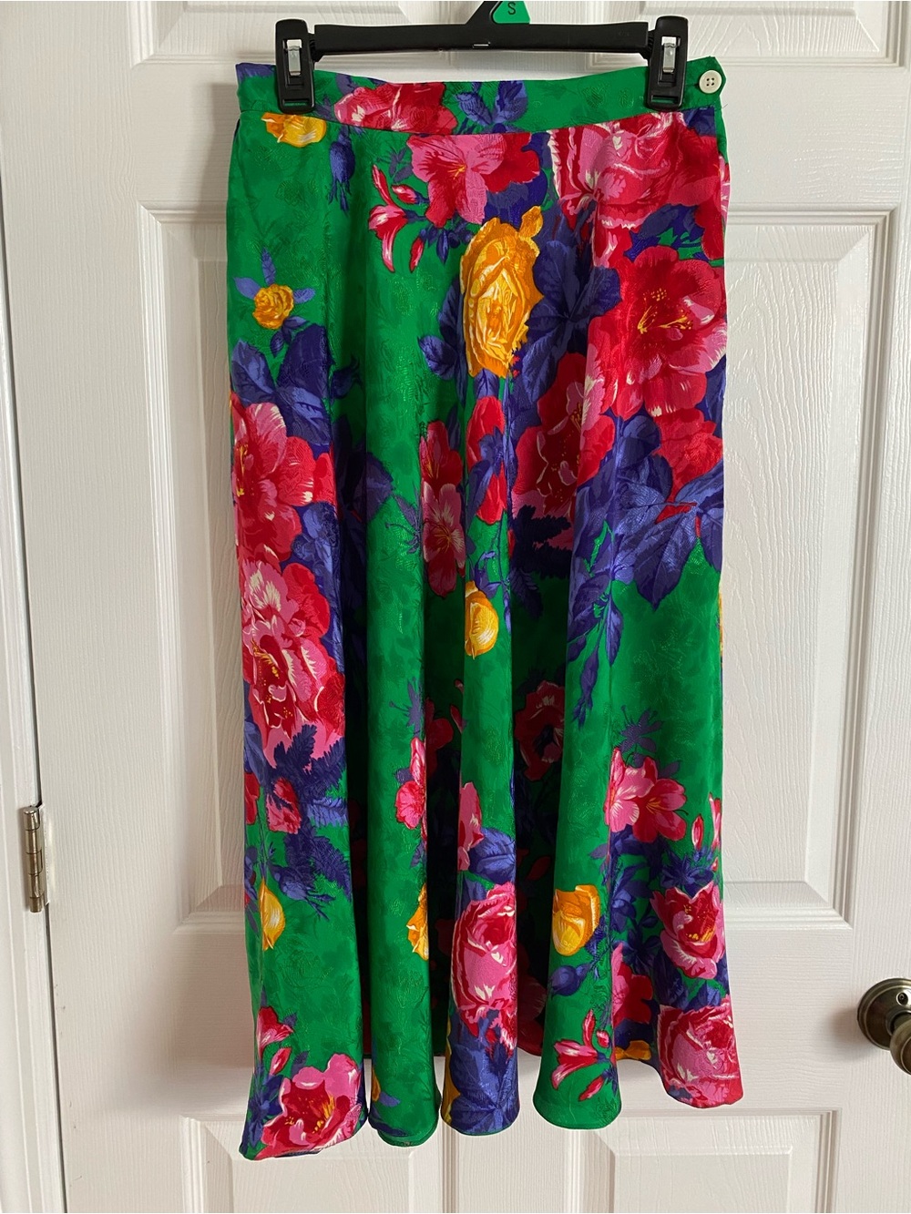 Vintage Ralph Lauren 100% Silk Floral Maxi Skirt - Like New